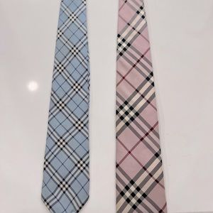 Lot of 2 Burberry nova check classic ties please read description